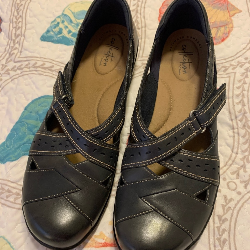 Clarks Ashland Spin Q Shoe Black, Size 9-1/2 W, in great shape appear to be new